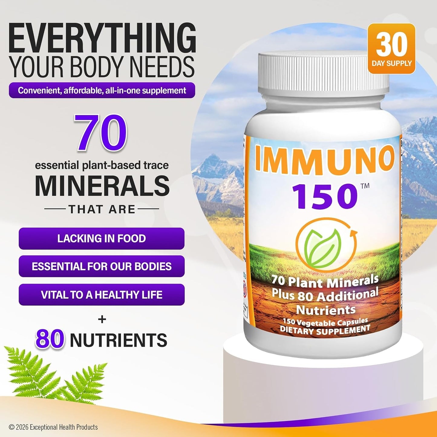 IMMUNO 150 Everything Your Body Needs Over 150 Natural Ingredients